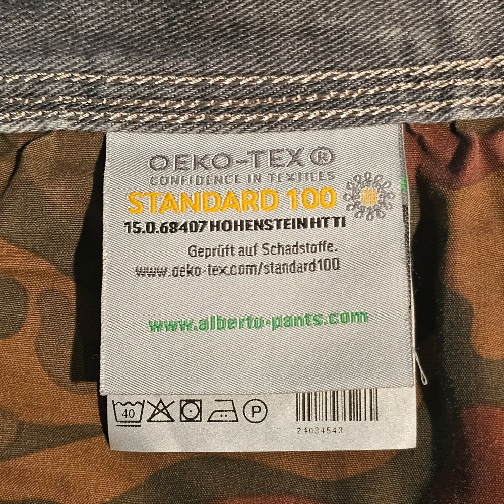 Alberto Modern Fit Jeans Stone Grey DS Dual FX Lefthand Denim Mens W35 L32‎ - Picture 8 of 12